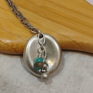 Kingman Turquoise Silver Charm Choker Necklace